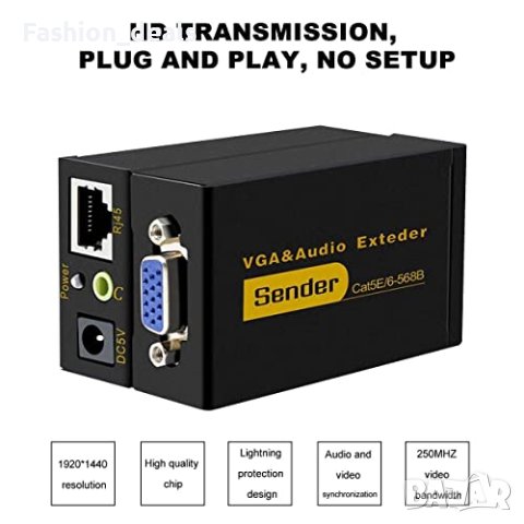 Нов Удължител VGA за телевизор монитор проектор видео външни дисплеи, снимка 5 - Друга електроника - 40765059