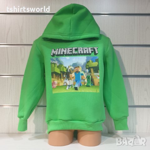 Нов детски суичър в зелен цвят с дигитален печат MINECRAFT, снимка 6 - Детски анцузи и суичери - 38484022