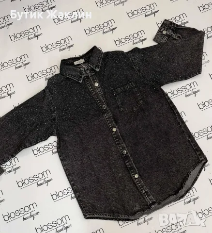 Дамска риза деним с камъни , снимка 2 - Ризи - 56331915