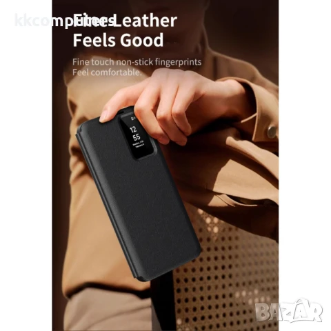 Samsung Galaxy S25 Edge View Window Кожен Калъф и Протектор, снимка 3 - Калъфи, кейсове - 51418159