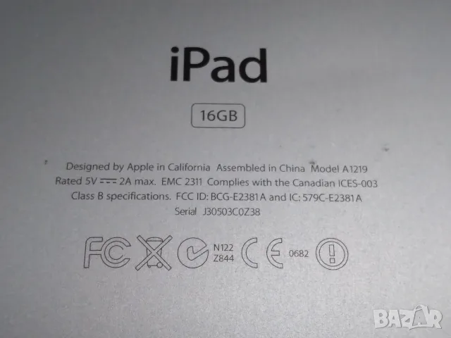 За части, iPad Gen1 A1219 16GB, снимка 5 - Таблети - 55984548