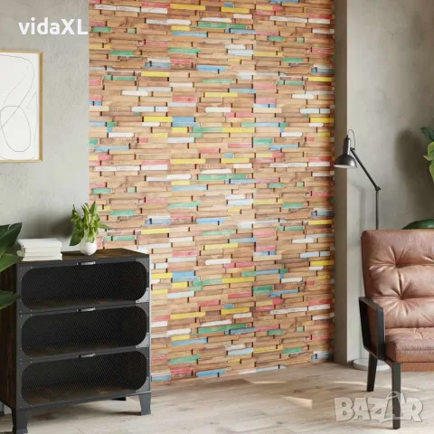 vidaXL Стенни облицовъчни панели 10 бр 1,03 м² тиково дърво масив, снимка 2 - Облицовки - 56146834