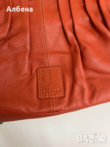 Оранжева чанта от естествена кожа, снимка 4 - Чанти - 50915036