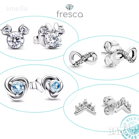 Колекция Обеци Fresca по модел тип Пандора Pandora с печати S 925