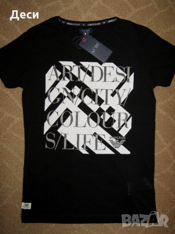 Armani Jeans мъжка тениска нова с етикет черна S, снимка 6 - Тениски - 35024761