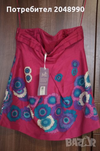 Нов елегантен топ от 100% коприна, марка Belle с етикет, размер 34/8, снимка 2 - Корсети, бюстиета, топове - 35115927