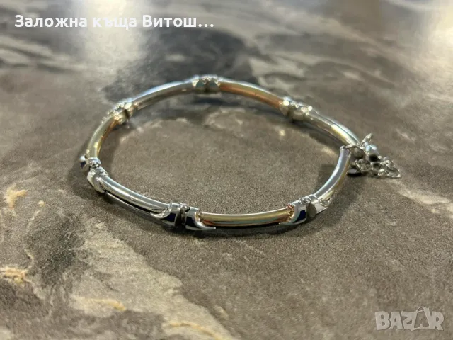 Златна гривна 14к 11.99 грама със черни камъни , снимка 3 - Гривни - 50301711