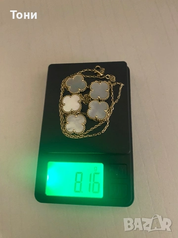 Златно колие по модел на Van Cleef 14 карата злато , снимка 4 - Колиета, медальони, синджири - 53295977