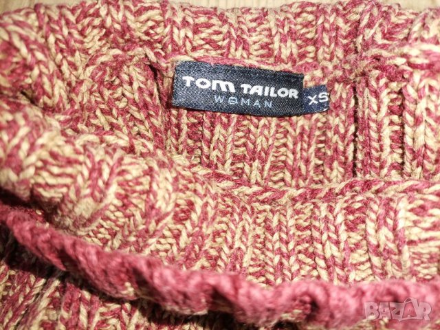 Дамски пуловер TOM TAYLOR, оригинал, size XS, 100% памук, мн. топъл, мн. запазен, отлично състояние, снимка 3 - Блузи с дълъг ръкав и пуловери - 35083294