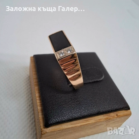 Мъжки златен пръстен с фианити, 3,12г – стил и сила, снимка 3 - Пръстени - 54216652