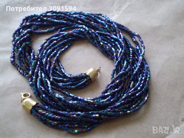 Огърлица от стъклена мъниста  60 те години, снимка 2 - Антикварни и старинни предмети - 36748383