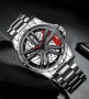 BINBOND Wheel Silver Red – мъжки спортен часовник с въртяща джанта, снимка 2