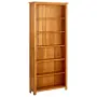 vidaXL Библиотека с 6 рафта, 80x22,5x180 см, дъбов масив, снимка 1