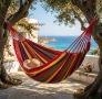 Градиснки червен хамак - идеален за релакс, следобедна дрямка или почивка, снимка 1