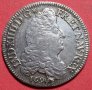 Монета Франция 1/2 Екю 1690-А  Луи XIV ( Кралят Слънце)