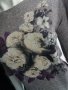 КРАСИВА блуза в меланжирани сиво-бежови цветове на цветя с кабсички, снимка 2