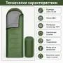 Туристически спален чувал 2 в 1 с качулка, 210 × 75 см, зелен, снимка 9