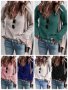 Голям дамски пуловер с V-образно деколте, 6цвята , снимка 1 - Блузи с дълъг ръкав и пуловери - 42469751