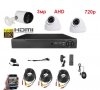 AHD Система Видеонаблюдение - 3 Камери 3мр 720р + Dvr + кабели + захранване