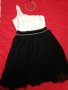 Черно-бяла рокля с подарък диадема, снимка 1 - Рокли - 40399365