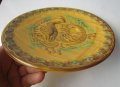 Стара керамична чиния за стена с глухари, глухар птица релеф, снимка 5