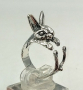 Сребърен пръстен Зайче, регулируем размер, снимка 5