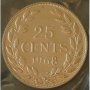 25 цента 1968 proof, Либерия