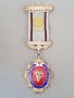 Сребърен позлата емайл Триизмерен Медал Орден Масонски Англия Лондон  , снимка 1