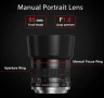 BENOISON 85 мм f1.8 портретен обектив, F обектив за Nikon, ръчен фокус (MF), F-байонет за Nikon D, снимка 6