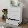 vidaXL Сайдборд с 4 чекмеджета, 60 x 30,5 x 71 см, бял, снимка 2