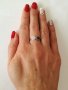 Сребърен пръстен с цвете с цирконий и седеф. Сребро проба 925., снимка 2