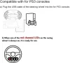 Геймърски волан с педали, въртящ се на 180 градуса, USB, съвместим с PS3/PS2/PC, снимка 3