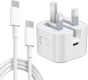 Зарядно устройство за iPhone - MFi сертифицирано, 30W PD, 1,8 м USB C към Type C кабел, снимка 1