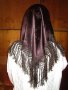 Забрадка за глава, сатен с дълги ресни част от национална носия, снимка 1