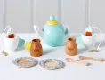 Чайник – дървен комплект за игра, готвене, кухня – 12 части, снимка 1