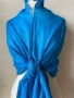 Син, тюркоазен шал от 100  % вълна, снимка 2