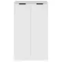 Шкаф за обувки, бял, 59x35x100 см, инженерно дърво, снимка 3