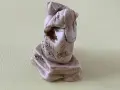Винтидж фигурка Окимоно  в японски стил — изкуствена слонова кост, мъдър старейшина с тиква, снимка 2