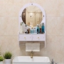 Огледало за грим с шкаф и чекмеджета – Стенно огледало против замъгляване с място за съхранение, снимка 1