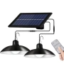 Двойни соларни LED лампи с дистанционно управление, снимка 2