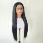 Черна права перука 70 см с дантелена зона 13x4 Lace Front, снимка 1