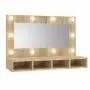 vidaXL Огледален шкаф с LED, сонома дъб, 90x31,5x62 см（SKU: 808894）, снимка 1