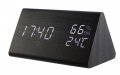 Стилен дървен LED часовник Будилник Термометър влажност, снимка 1