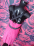 Цикламено розова лятна рокля до коляното с гол преплетен гръб Л, снимка 3