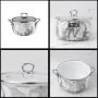 Тенджера Goldmann GM 8017-20W, 22/24/26 Емайл, Индукция, Бял/ Мрамор, снимка 1