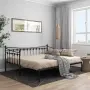 vidaXL Рамка за легло, разтегателен диван, черна, метал, 90x200 см, снимка 2