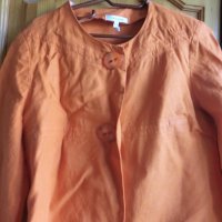 оранжево ленено сако, снимка 3 - Сака - 40608078