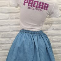 Дамски сет дънкова пола и тениска Pacha Mallorca, снимка 2 - Комплекти - 37042272