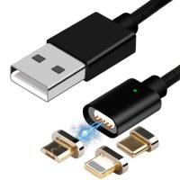 Универсален магнитен USB кабел 3в1 за бързо презареждане, снимка 1 - Друга електроника - 40870317