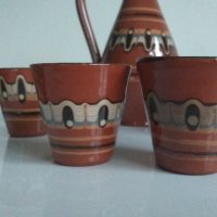 Троянска керамика, сервиз за ракия с 6 чашки и лот съдове. , снимка 4 - Сервизи - 44373216